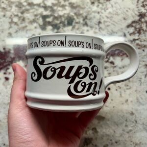 Royal Crown White Soup Mug with Brown Text